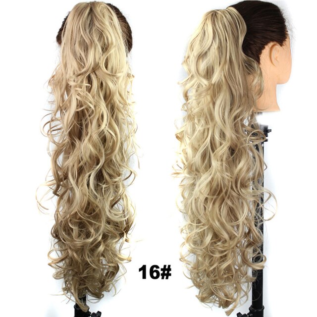Synthetic Long Wave Ponytail 28 Inch Claw Clip In Hairpieces For Women PonyTail Natural Fake Hair Hairpiece Heat Resistant