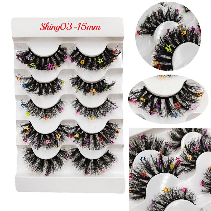 Rainbow Colored Lashes 3D Mink Lashes Ombre Dramatic Colorful Natural Eyelashes Extension Make up Fake Eyelashes