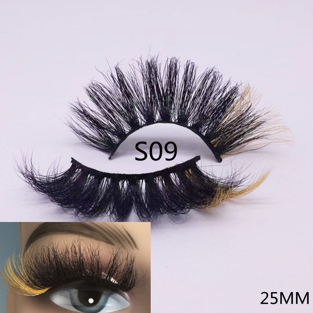 3D Mixed Color Mink Lashes Beauty Natural Individual Eyelashes Fluffy Lash Extension mix pink blue dramatic lash