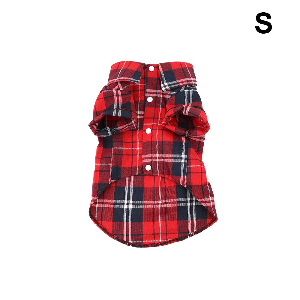 Soft Cotton Short Sleeve Shirts Pet Dog Cat Kitten Clothes Puppy Kitten Clothing Plaid T Shirt