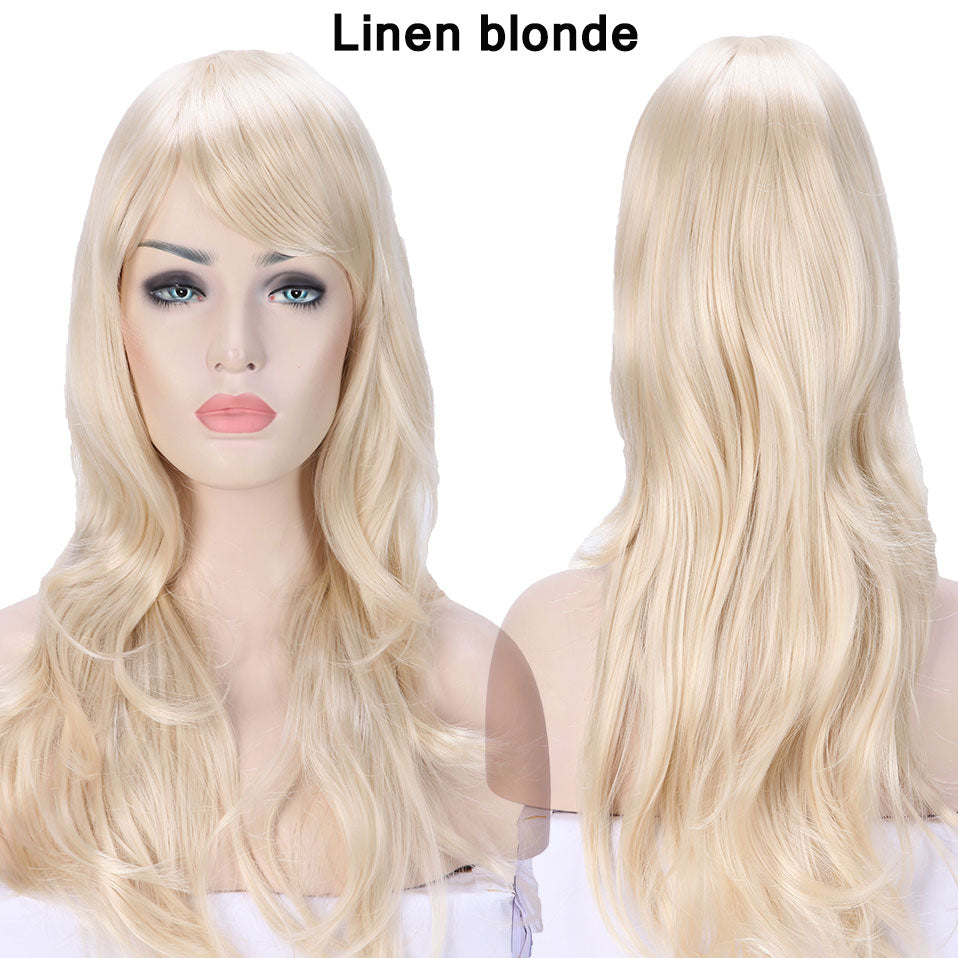 S-noilite Synthetic 28colors 22inch Loose Wave Wigs Halloween Cosplay Wig Blue Red Pink Grey Purple Hair Cosplay