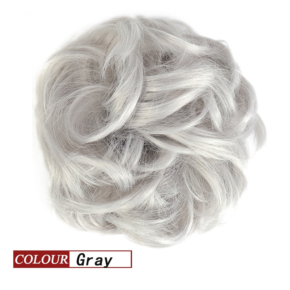 Synthetic Curly Donut Chignon With Elastic Band Scrunchies Messy Hair Bun Updo Hairpieces Extensions for Women
