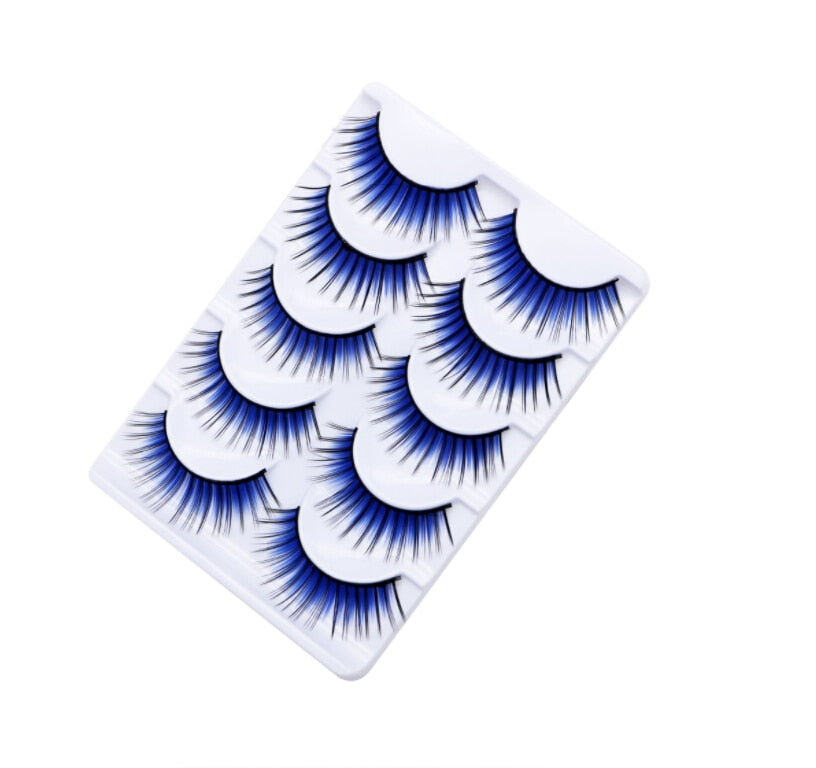 Purple False Eyelashes Colorful False Eyelashes Thick Thin Cross Section Purple False Eyelashes