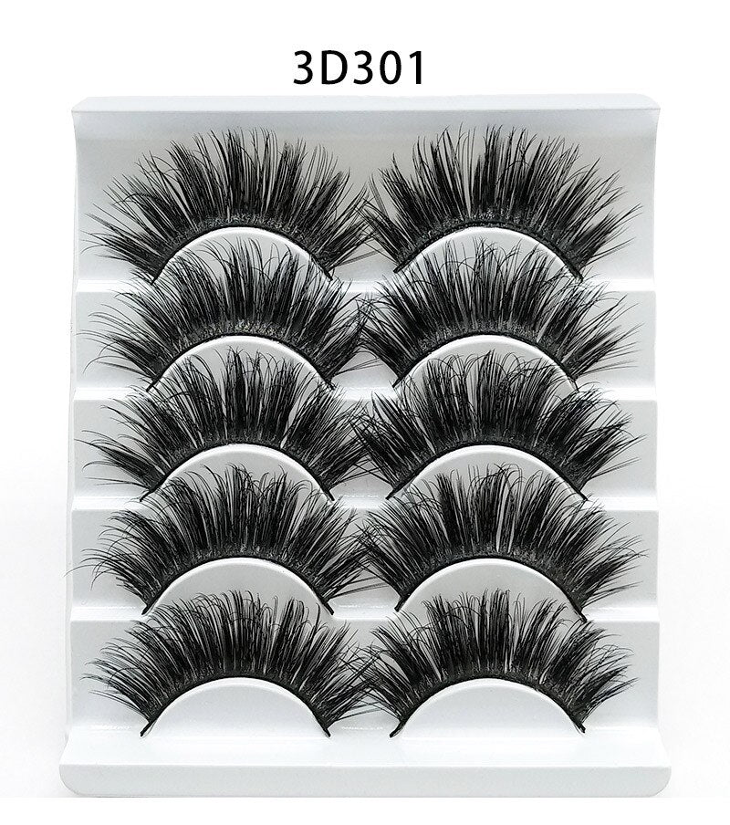 5/8pairs natural false eyelashes fake lashes long makeup 3d mink lashes eyelash extension Fluffy Mink Lashes