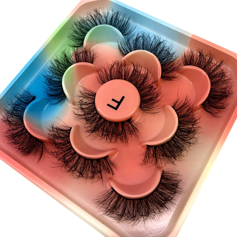 5 Pairs 3D Mink Lashes Natural Mink False Eyelashes Dramatic Volume Fake Eyelash Extension Faux Cils