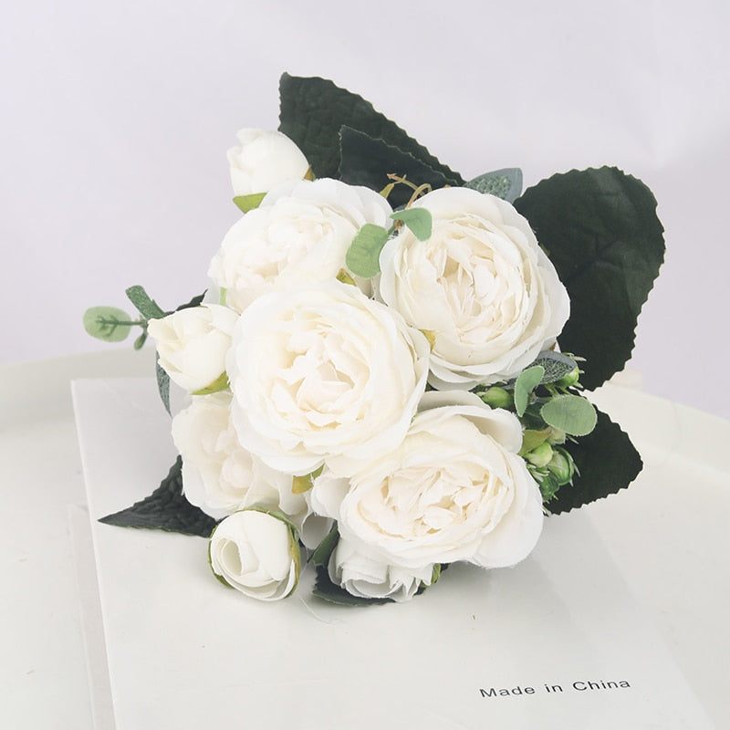  Artificial Flowers Peony Tea Rose 