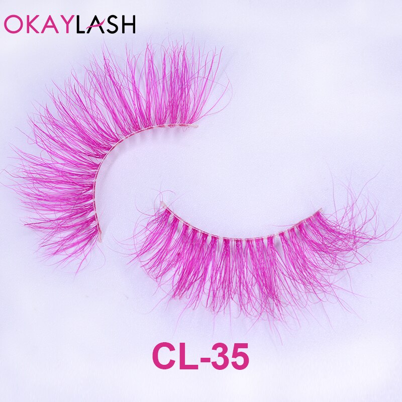 1pair/box real mink color 25mm long siberian eyelashes costume fancy ball dramatic unique colored red blue fake lashes