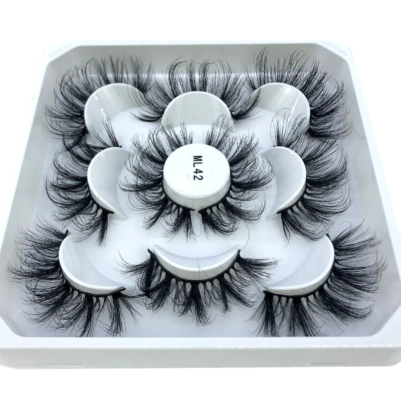 5 pairs 8-25mm natural 3D false eyelashes fake lashes Mink Lashes extension