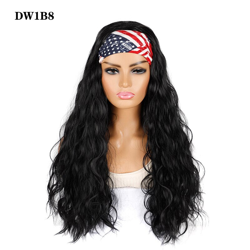 Headband Wig Synthetic Yaki Straight Hair Wigs With Hairband Natural Kinky Straight Wig Daily Use