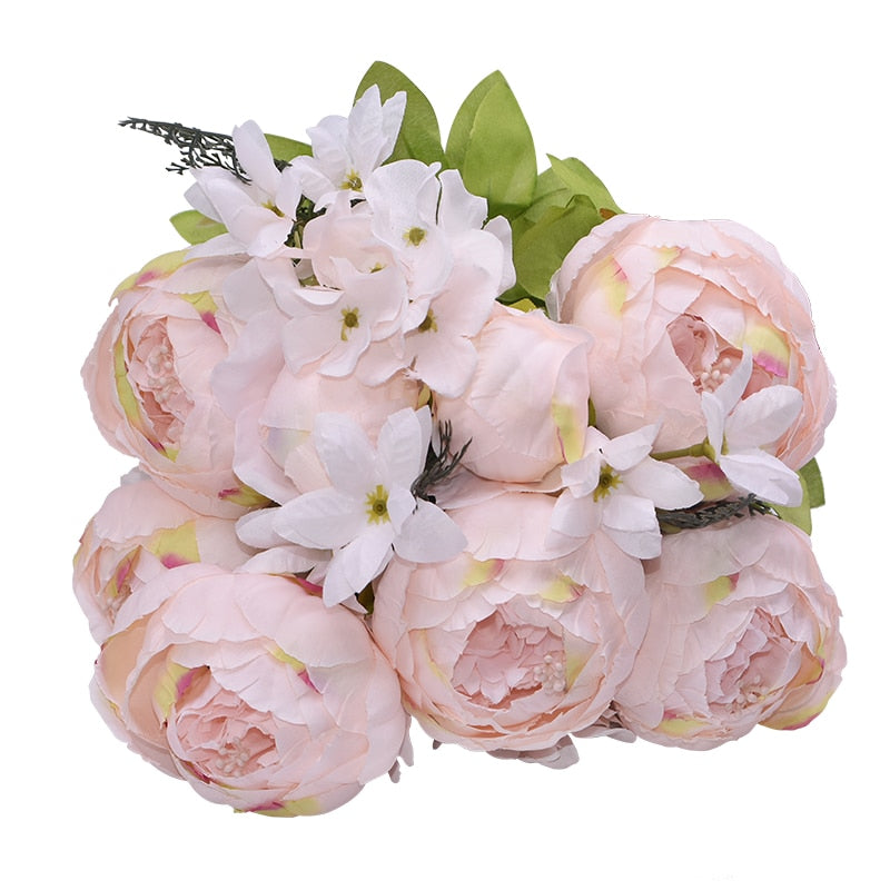  European Artificial Peony Flowers Silk 