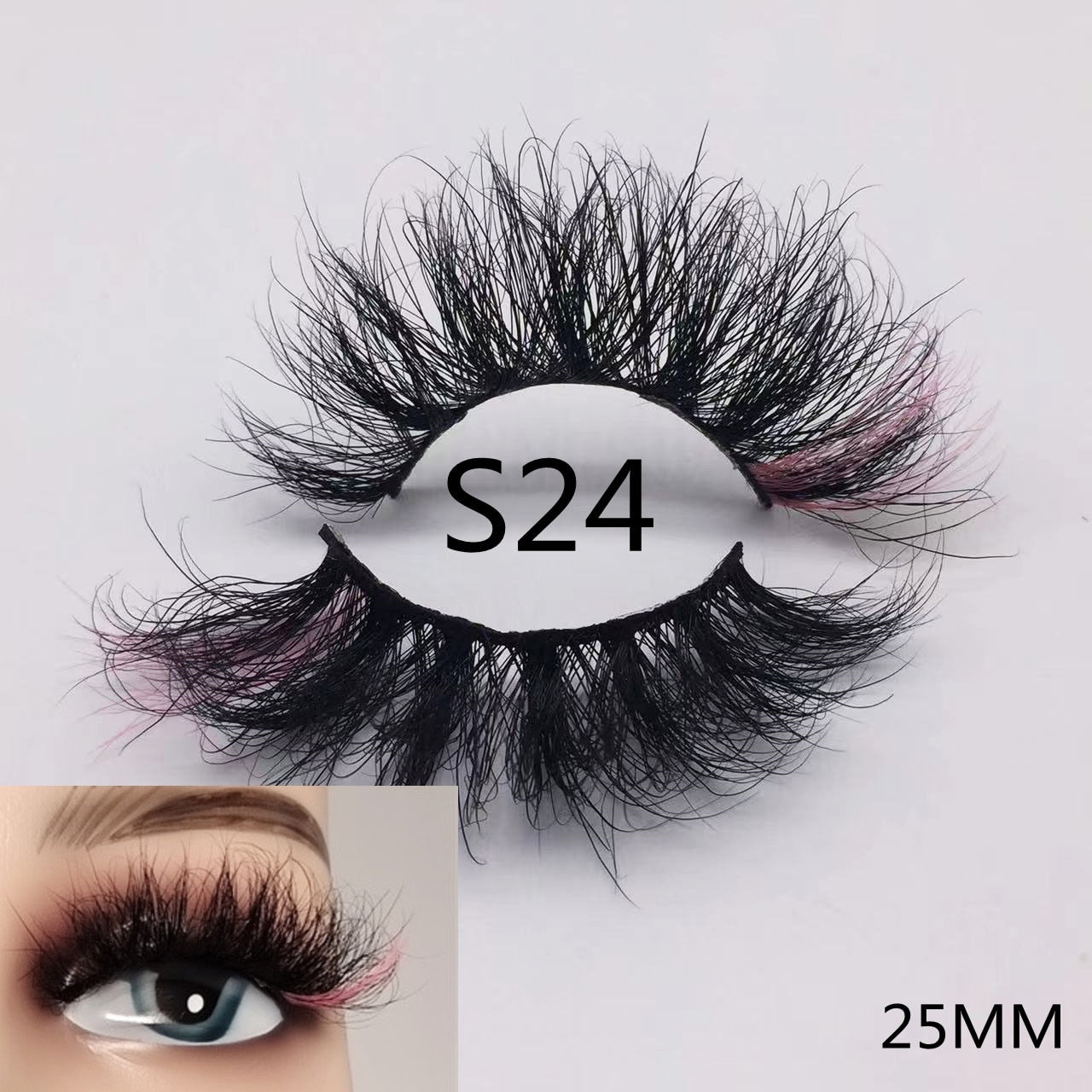 3D Mixed Color Mink Lashes Beauty Natural Individual Eyelashes Fluffy Lash Extension mix pink blue dramatic lash