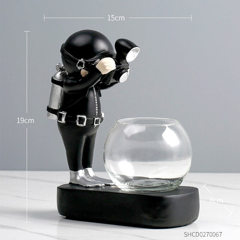 Nordic Modern astronaut resin Decorative flower pots ornaments desk vases astronauta Vase Home Decor Accessories