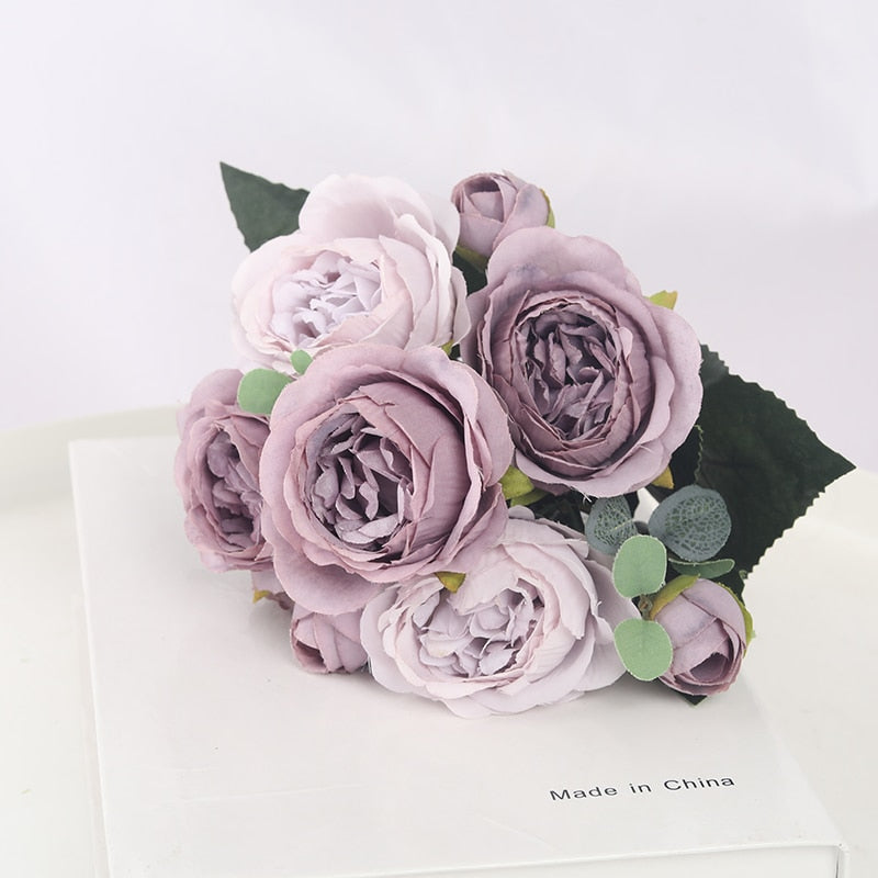  Artificial Flowers Peony Tea Rose 
