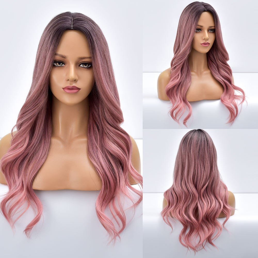 Blonde Body Wave Synthetic Wigs For Women Long Wave White Lolita Cosplay Party Natural Heat Resistant Hair
