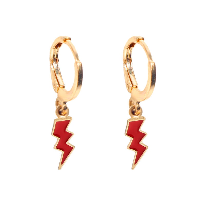 Lightning Drop Earring Cute Five Colors Small Earring Simple Design Jewelry