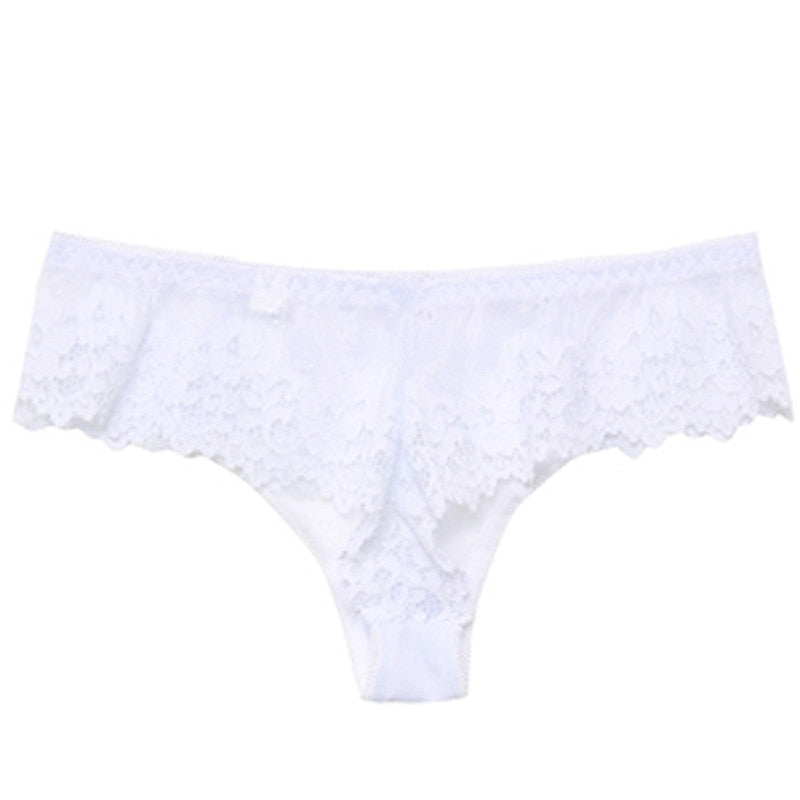 Women Sexy Lace Lingerie Temptation Low-waist Panties Embroidery Thong Transparent Hollow out Underwear G String