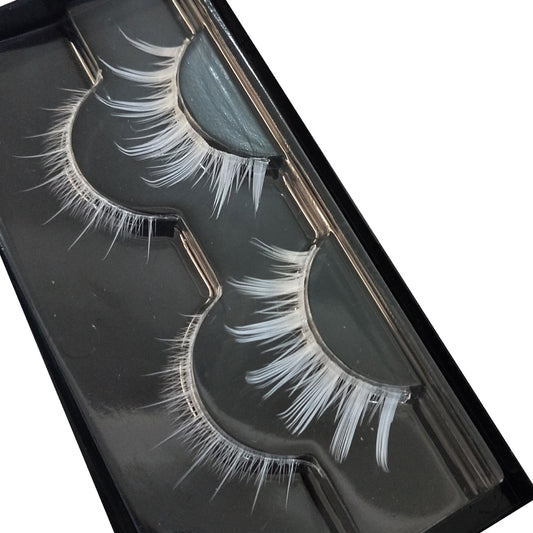 2 Pairs White Upper&Lower False Eyelashes Soft Wispy Natural Eyelashes Extension Halloween Party Cosplay Eye Makeup Lash