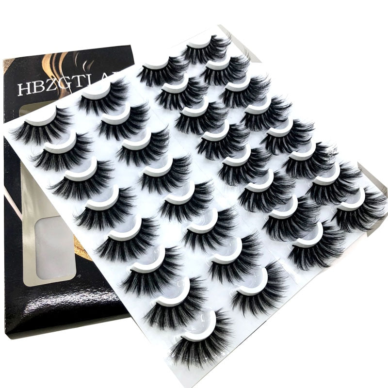 16 Pairs 3D Mink Lashes Natural False Eyelashes Dramatic Volume Fake Lashes Makeup Eyelash Extension Silk Eyelashes