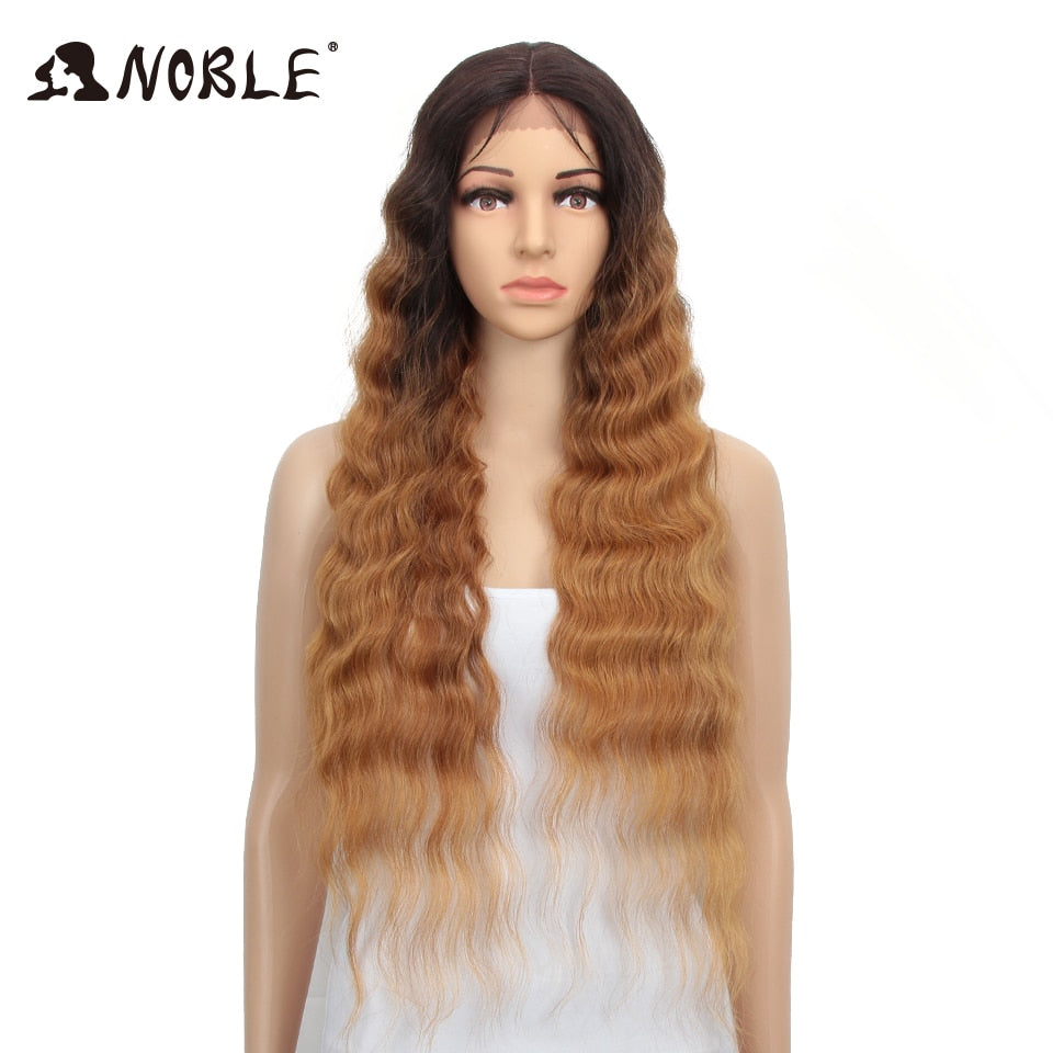 Synthetic Lace Wig 30 Inch Long Wavy Wig Ombre Blonde Wig Synthetic Lace Wigs Cosplay Synthetic Lace Wig