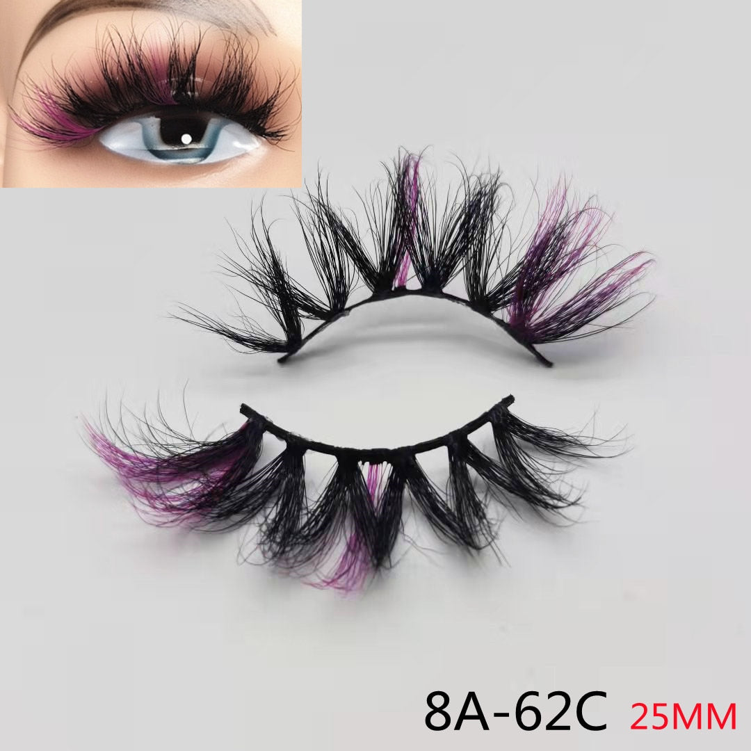 Rainbow Eye Lashes Cruelty Free Silk Lace Colored Eyelashes Dramatic Makeup Beauty Purple/pink/blue Cilias ombre eyelashes