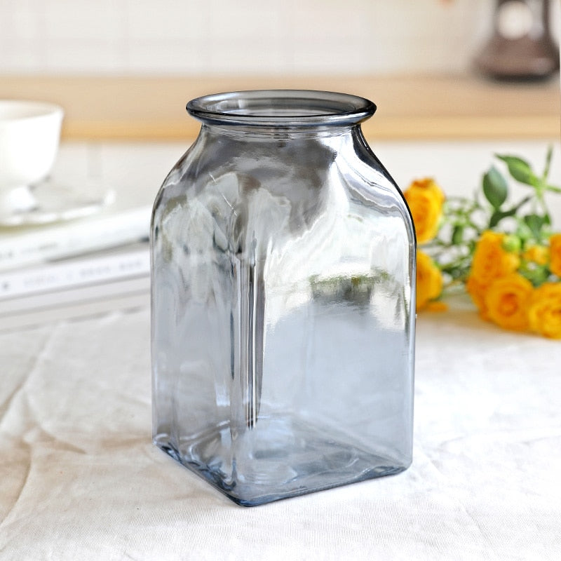 Multicolor Glass Vase Dried Flowers Nordic Transparent Europe Home Decoration Home Flower Vases