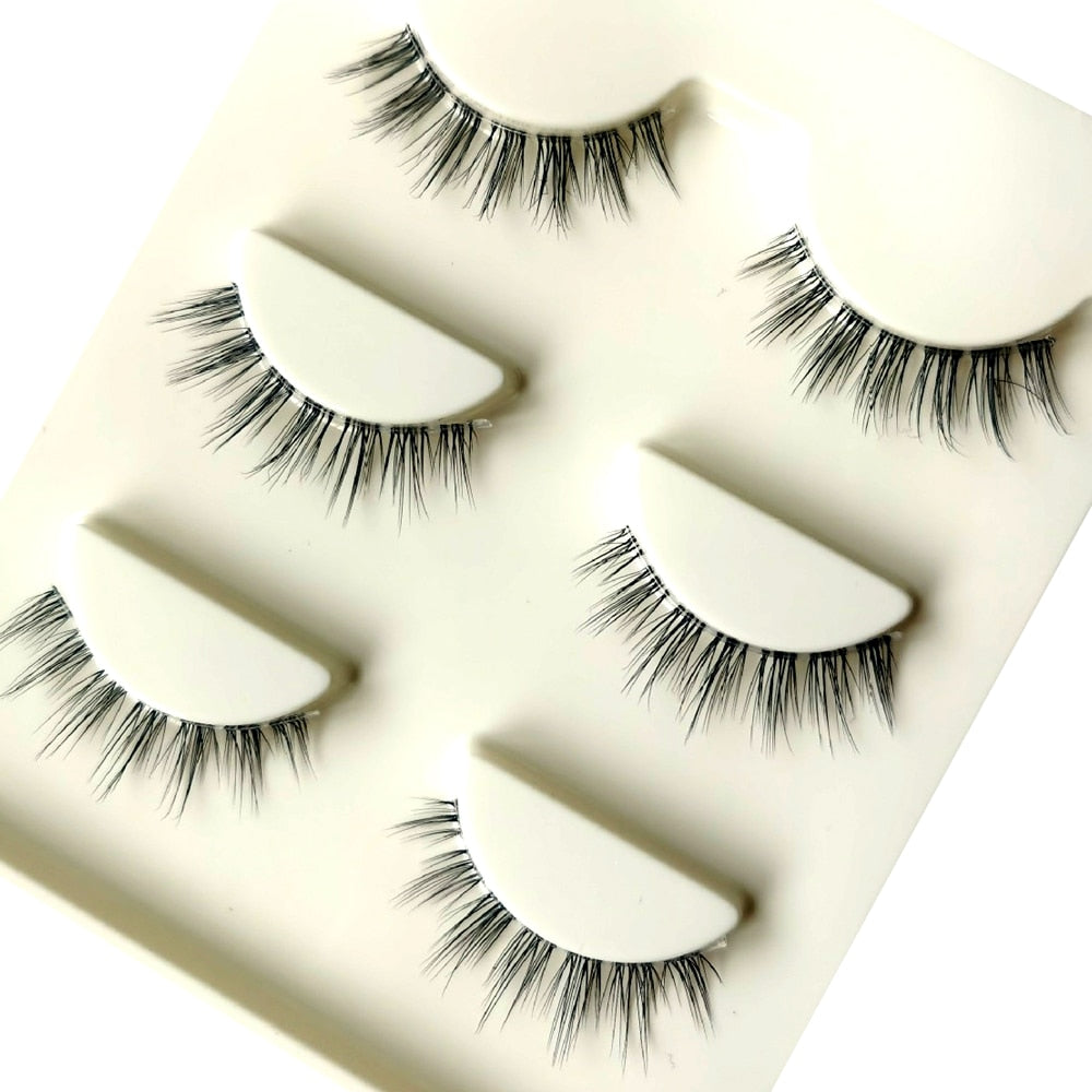 3D Mink Lashes Natural short Full Strip Transparent False Eyelashes