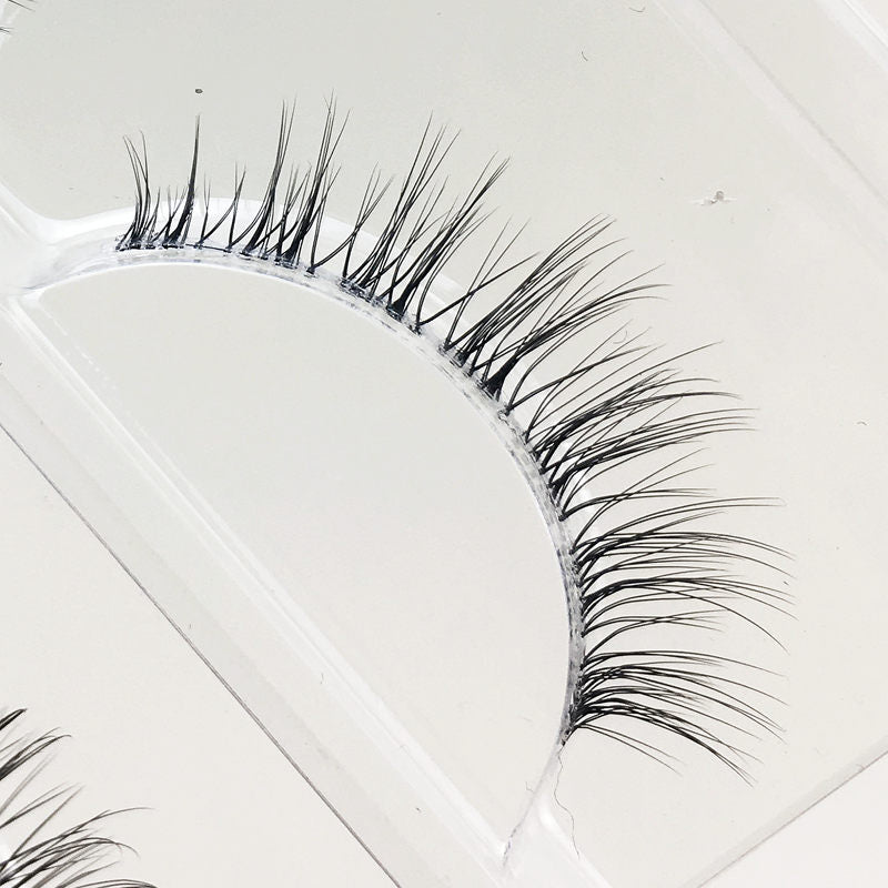 Japanese Transparent Terrier Natural False Eyelashes Soft Stem Simulation Eye Tail with Long Air Eyelashes 3 Pairs Lashes