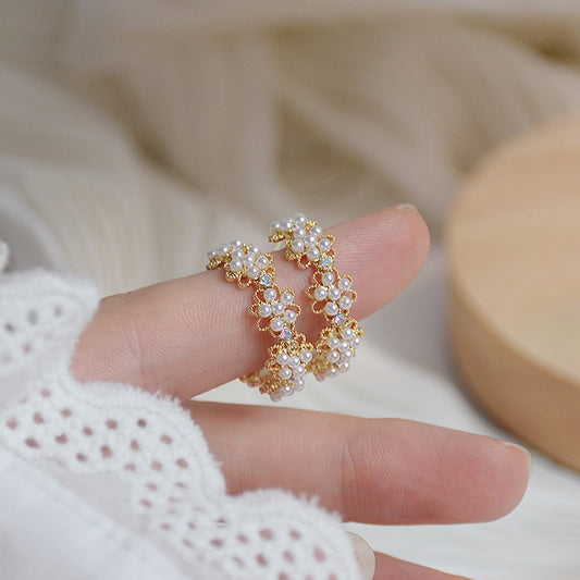 Lace Pearl Women Earrings Charm Bella Exquisite Pearl Stud Earring Accessories Pendant Jewelry