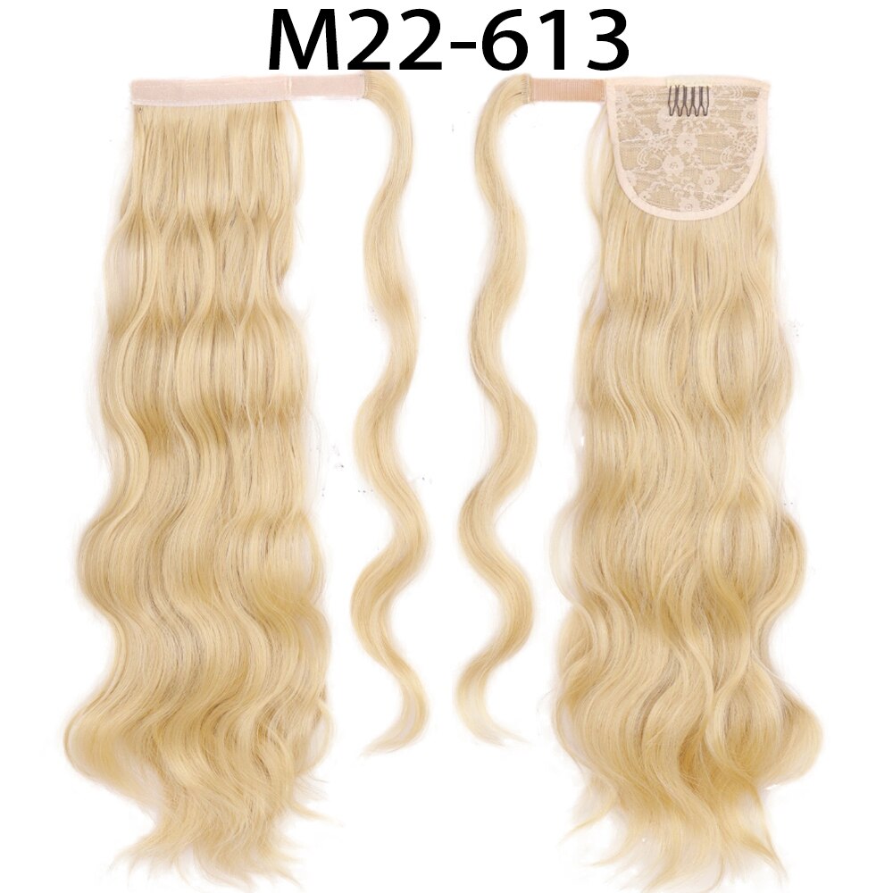 Synthetic Ponytail Extension Long Black Drawstring Wavy Ponytail Hair for Women Body Wavy Ponytail