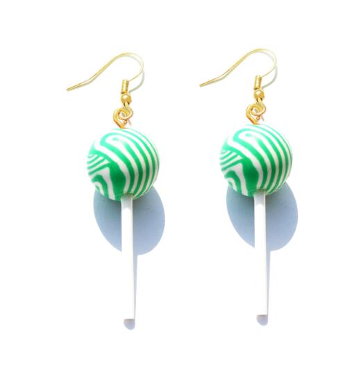 Resin Lollipop Drop Earrings Jewelry Custom Made Handmade Cute Cotton Candy