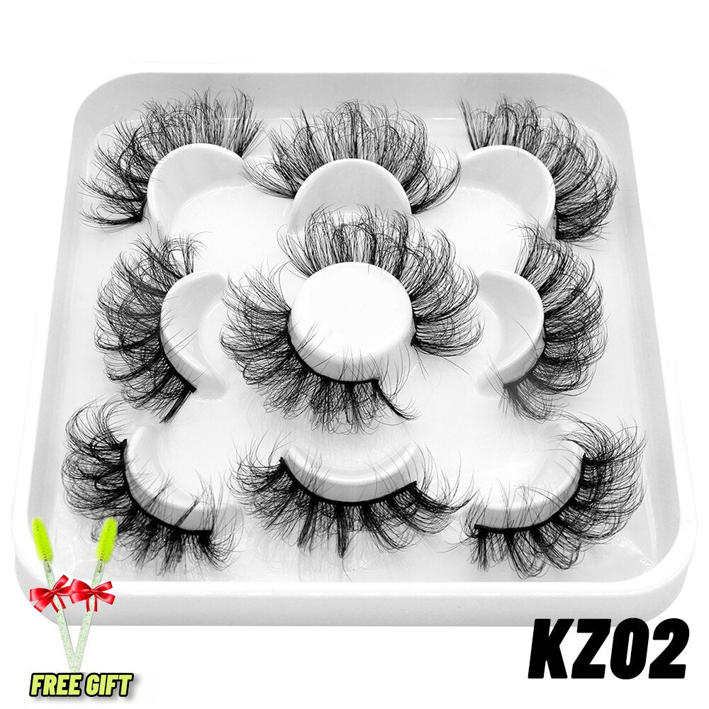 6D Faux Mink Eyelashes Long Lasting Fluffy Mink Lashes Dramatic Volume lashes Thick Long 5/7 Pairs