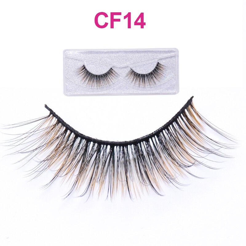 Fluffy Thick Dramatic 3D Faux Mink Colored Eyelashes Pink Red Natural Synthetic Colorful Rainbow Color Eye Lashes for Holiday