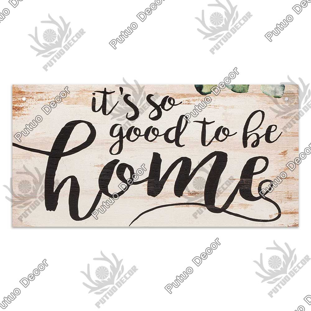 Putuo Decor Home Wooden Signs Family Wood Wall Plaque Wood Art Home Decor for Friendship Wooden Pendant Home Wall Decoration