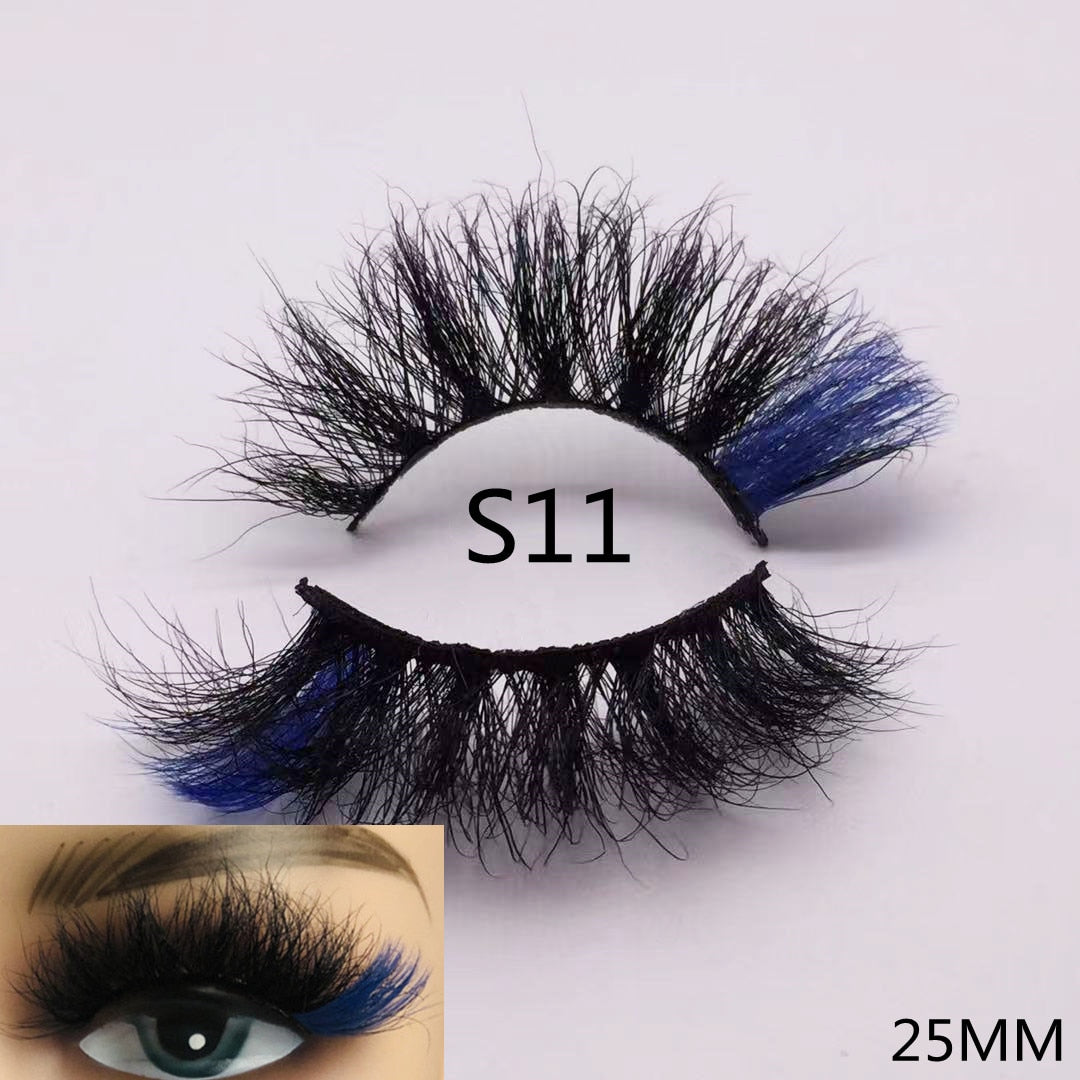 3D Mixed Color Mink Lashes Beauty Natural Individual Eyelashes Fluffy Lash Extension mix pink blue dramatic lash
