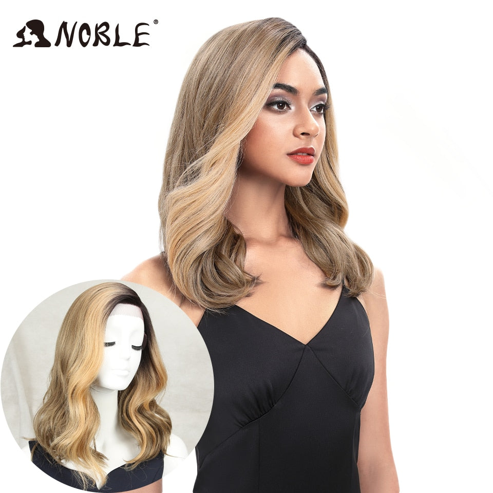 Synthetic Lace Wig 20 inch Long Wavy lace Wig Ombre Blond Wig Cosplay Heat Resistant Wigs for Women Synthetic Lace Wig