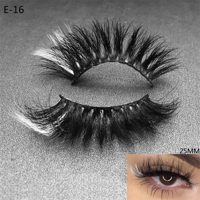 3D Mink Eyelashes Colorful 100% Mink Lashes Mix Color Pink Blue Red White False Eyelashes Fluffy Soft Cilias
