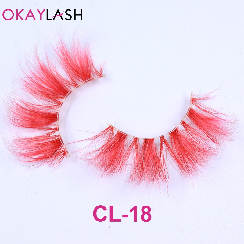 1pair/box real mink color 25mm long siberian eyelashes costume fancy ball dramatic unique colored red blue fake lashes