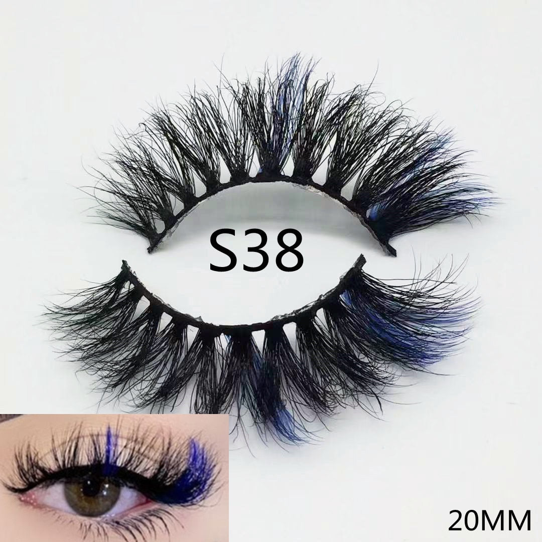 3D Mixed Color Mink Lashes Beauty Natural Individual Eyelashes Fluffy Lash Extension mix pink blue dramatic lash