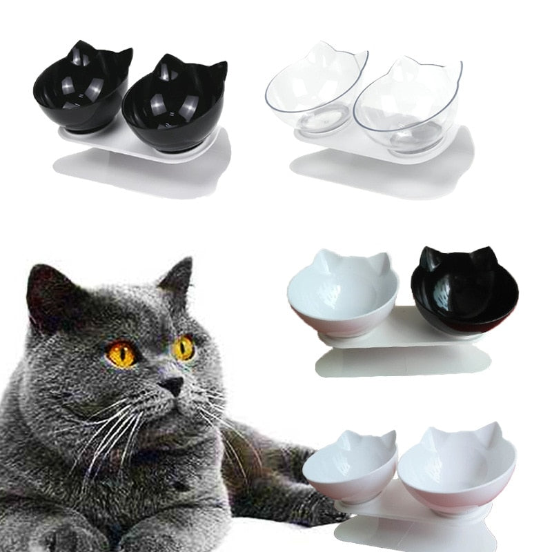 Non-slip Cat Bowls Double Pet Bowls With Raised Stand Pet Food Water Bowls For Cats Feeders
