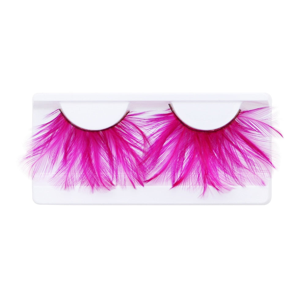 1Pair Feather 3D Thick Winged Natural Long False Eyelashes Party Nightclub Makeup Eye Lash Halloween Show Feather Eyeashes