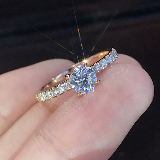Claws Design Crystal Zircon Engagement Rings Wedding Jewelry Accessories