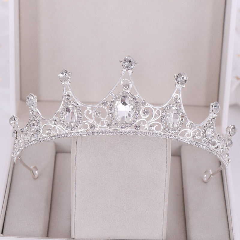 Wedding Hair Accessories Baroque Rhinestone Crystal Crown Tiara Wedding Crown Headdress Party Bridal Hair Jewelry Tiaras