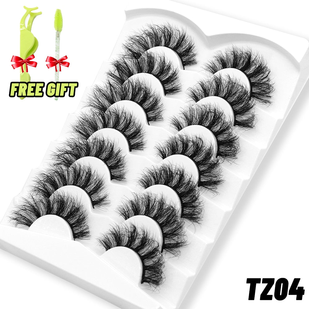 Lashes 5/7 Pairs Eyelashes Faux Mink Eyelashes Long Lasting Fluffy Mink Lashes Dramatic Volume lashes Extension Thick Long