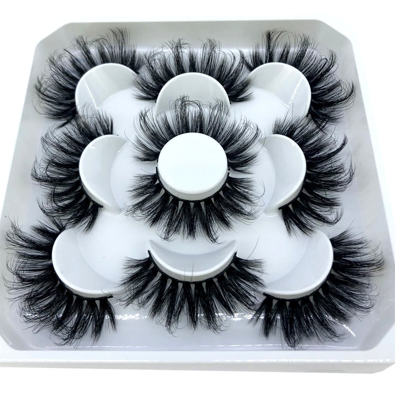 2/4/6pairs natural false eyelashes fake lashes long 3D mink extension