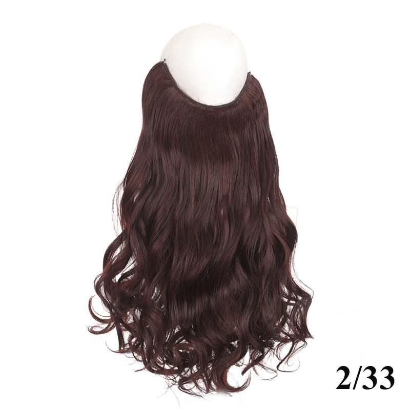 Invisible Wire No Clip One Piece Hair Extensions Secret Fish Line Hair Pieces Wave Straight Synthetic Fake 24 inch