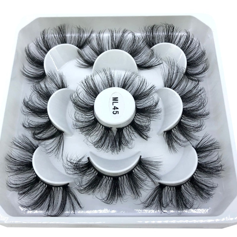 2/4/6pairs natural false eyelashes fake lashes long 3D mink extension