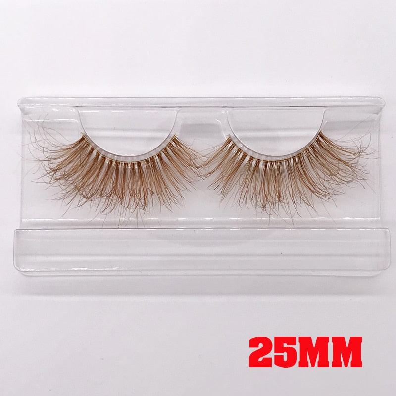 BLONDE 3D mink fake lashes natural individual brown false eyelashes makeup 15 25mm lash extension