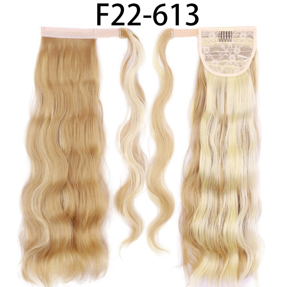 Synthetic Ponytail Extension Long Black Drawstring Wavy Ponytail Hair for Women Body Wavy Ponytail