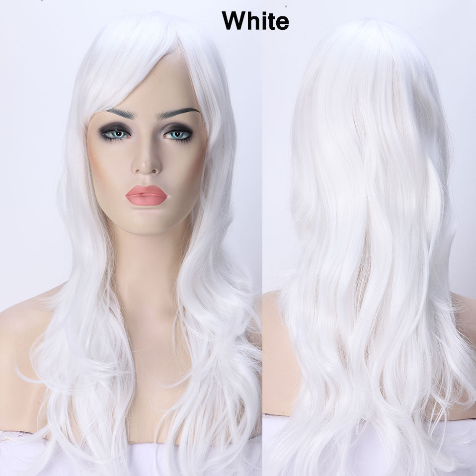 S-noilite Synthetic 28colors 22inch Loose Wave Wigs Halloween Cosplay Wig Blue Red Pink Grey Purple Hair Cosplay