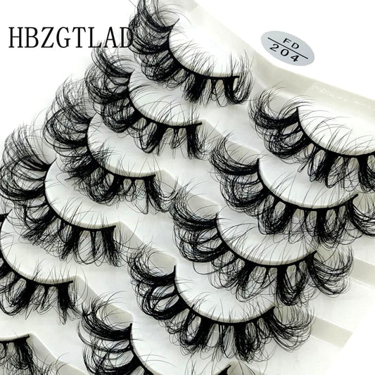 4/7 Pairs 25 mm 3d Mink Lashes Bulk Faux Wispy Natural Mink Lashes Natural False Eyelashes